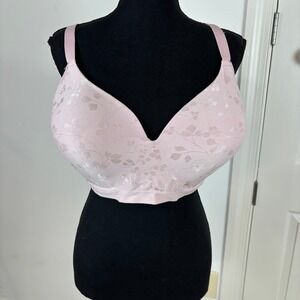 Bali Comfort Revolution Pink Floral Full Coverage Bra 3XL Adjustable Straps NWT